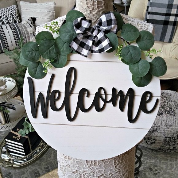 Boutique Other - NEW! MODERN Farmhouse WALL WREATH DECOR "WELCOME"